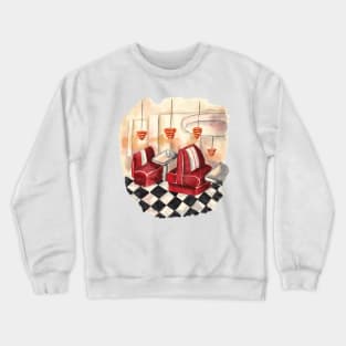 Retro Drive In Pattern Crewneck Sweatshirt